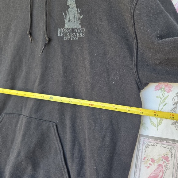 Jerzees NuBlend Black Hoodie Sweatshirt Mossy Pond Retrievers Est 2003 Size M - Picture 7 of 8